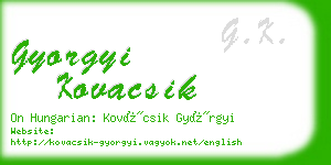 gyorgyi kovacsik business card